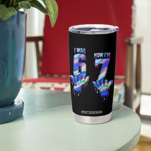 Funny I Was 6 Now I Am 7 Tumbler Cup Iridescent Effect Printed Kids Birthday TS12 Print Your Wear