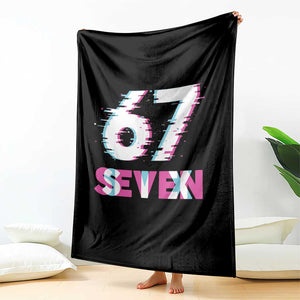 Glitch Optical Illusion Six Seven Meme Throw Blanket Gen Alpha Slang Gift TS12 Print Your Wear