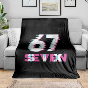 Glitch Optical Illusion Six Seven Meme Throw Blanket Gen Alpha Slang Gift TS12 Print Your Wear