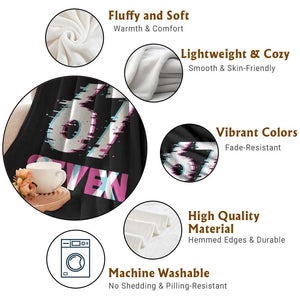 Glitch Optical Illusion Six Seven Meme Throw Blanket Gen Alpha Slang Gift TS12 Print Your Wear