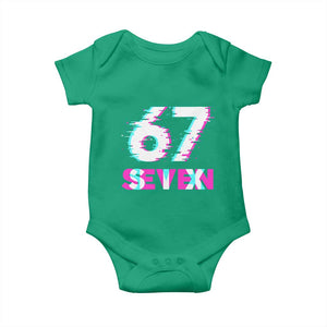 Glitch Optical Illusion Six Seven Meme Baby Onesie Gen Alpha Slang Gift TS12 Irish Green Print Your Wear