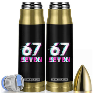 Glitch Optical Illusion Six Seven Meme Bullet Tumbler Gen Alpha Slang Gift TS12 Black Print Your Wear