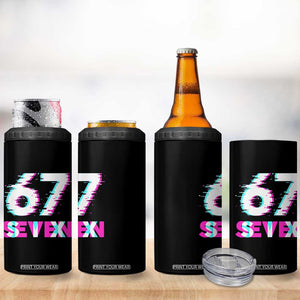 Glitch Optical Illusion Six Seven Meme 4 in 1 Can Cooler Tumbler Gen Alpha Slang Gift TS12 Print Your Wear