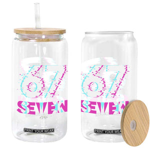 Glitch Optical Illusion Six Seven Meme Glass Can Gen Alpha Slang Gift TS12 Print Your Wear