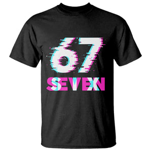 Glitch Optical Illusion Six Seven Meme T Shirt Gen Alpha Slang Gift TS12 Black Print Your Wear