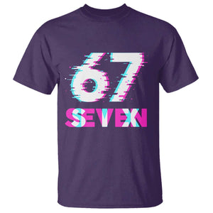 Glitch Optical Illusion Six Seven Meme T Shirt Gen Alpha Slang Gift TS12 Purple Print Your Wear