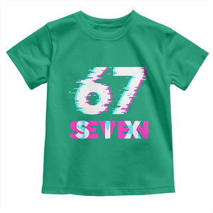 Glitch Optical Illusion Six Seven Meme Toddler T Shirt Gen Alpha Slang Gift TS12 Irish Green Print Your Wear