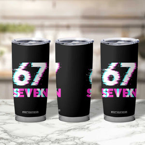 Glitch Optical Illusion Six Seven Meme Tumbler Cup Gen Alpha Slang Gift TS12 Print Your Wear