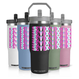 Six Seven Glitch Optical Illusion Meme Flip Straw Tumbler Funny Gen Z Alpha Gift TS12 Print Your Wear
