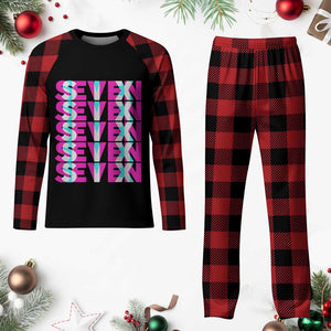 Six Seven Glitch Optical Illusion Meme Plaid Pajama Set Funny Gen Z Alpha Gift TS12 Buffalo Plaid Print Your Wear
