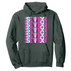 Six Seven Glitch Optical Illusion Meme Hoodie Funny Gen Z Alpha Gift TS12 Dark Forest Green Print Your Wear