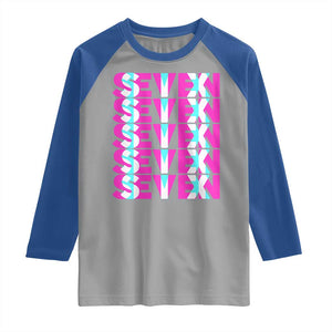 Six Seven Glitch Optical Illusion Meme Raglan Shirt Funny Gen Z Alpha Gift TS12 Sport Gray Royal Print Your Wear