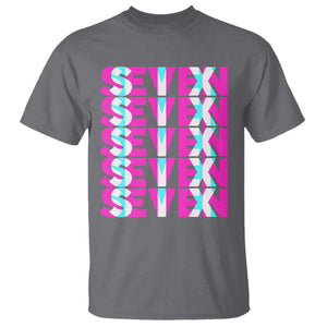 Six Seven Glitch Optical Illusion Meme T Shirt Funny Gen Z Alpha Gift TS12 Charcoal Print Your Wear