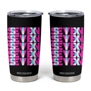 Six Seven Glitch Optical Illusion Meme Tumbler Cup Funny Gen Z Alpha Gift TS12 Black Print Your Wear