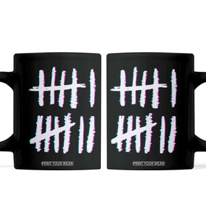 Tally Marks Six Seven Meme Coffee Mug Glitch Optical Illusion TS12 Black Print Your Wear