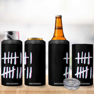 Tally Marks Six Seven Meme 4 in 1 Can Cooler Tumbler Glitch Optical Illusion TS12 Print Your Wear