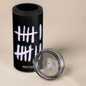 Tally Marks Six Seven Meme 4 in 1 Can Cooler Tumbler Glitch Optical Illusion TS12 Print Your Wear