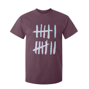 Tally Marks Six Seven Meme T Shirt For Kid Glitch Optical Illusion TS12 Maroon Print Your Wear