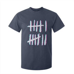 Tally Marks Six Seven Meme T Shirt For Kid Glitch Optical Illusion TS12 Navy Print Your Wear
