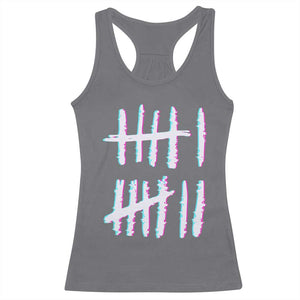 Tally Marks Six Seven Meme Racerback Tank Top Glitch Optical Illusion TS12 Charcoal Print Your Wear
