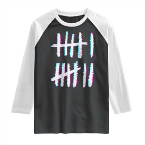 Tally Marks Six Seven Meme Raglan Shirt Glitch Optical Illusion TS12 Black White Print Your Wear