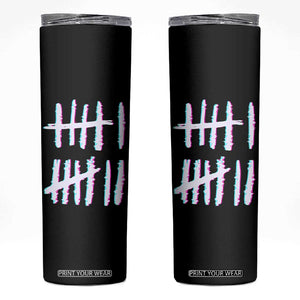 Tally Marks Six Seven Meme Skinny Tumbler Glitch Optical Illusion TS12 Black Print Your Wear