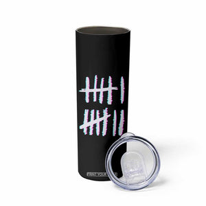 Tally Marks Six Seven Meme Skinny Tumbler Glitch Optical Illusion TS12 Print Your Wear
