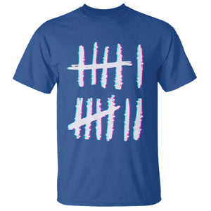 Tally Marks Six Seven Meme T Shirt Glitch Optical Illusion TS12 Royal Blue Print Your Wear