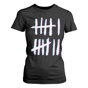 Tally Marks Six Seven Meme T Shirt For Women Glitch Optical Illusion TS12 Black Print Your Wear