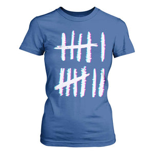 Tally Marks Six Seven Meme T Shirt For Women Glitch Optical Illusion TS12 Royal Blue Print Your Wear