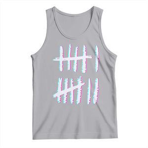 Tally Marks Six Seven Meme Tank Top Glitch Optical Illusion TS12 Athletic Heather Print Your Wear