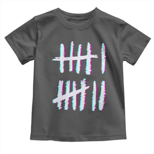 Tally Marks Six Seven Meme Toddler T Shirt Glitch Optical Illusion TS12 Dark Heather Print Your Wear
