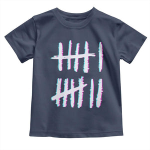 Tally Marks Six Seven Meme Toddler T Shirt Glitch Optical Illusion TS12 Navy Print Your Wear