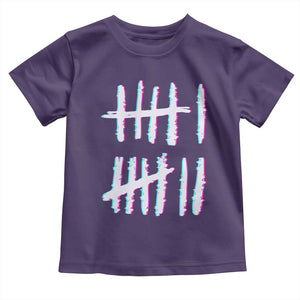 Tally Marks Six Seven Meme Toddler T Shirt Glitch Optical Illusion TS12 Purple Print Your Wear