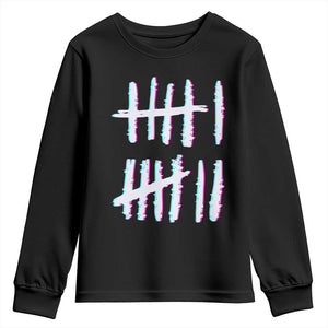 Tally Marks Six Seven Meme Youth Sweatshirt Glitch Optical Illusion TS12 Black Print Your Wear