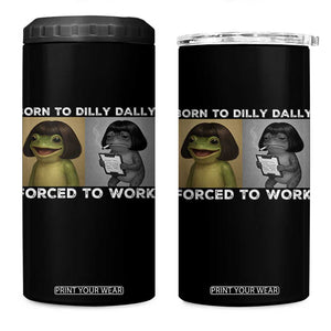 Funny Frog Meme 4 in 1 Can Cooler Tumbler Dilly Dally Lock In Meme TS12 One Size: 16 oz Black Print Your Wear