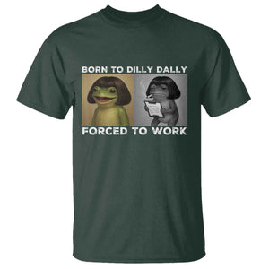 Funny Frog Meme T Shirt Dilly Dally Lock In Meme TS12 Dark Forest Green Print Your Wear