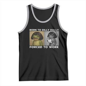 Funny Frog Meme Tank Top Dilly Dally Lock In Meme TS12 Black Athletic Heather Print Your Wear