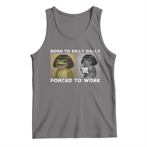 Funny Frog Meme Tank Top Dilly Dally Lock In Meme TS12 Deep Heather Print Your Wear