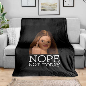 Funny Doll Face Disgusted Throw Blanket Nope Not Today Meme TS12 Print Your Wear