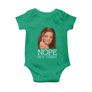 Funny Doll Face Disgusted Baby Onesie Nope Not Today Meme TS12 Irish Green Print Your Wear