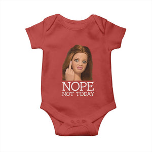 Funny Doll Face Disgusted Baby Onesie Nope Not Today Meme TS12 Red Print Your Wear