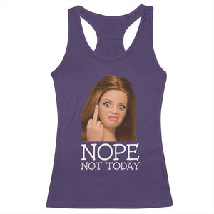 Funny Doll Face Disgusted Racerback Tank Top Nope Not Today Meme TS12 Purple Print Your Wear