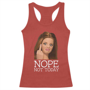 Funny Doll Face Disgusted Racerback Tank Top Nope Not Today Meme TS12 Red Print Your Wear