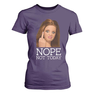 Funny Doll Face Disgusted T Shirt For Women Nope Not Today Meme TS12 Purple Print Your Wear