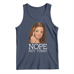 Funny Doll Face Disgusted Tank Top Nope Not Today Meme TS12 Navy Print Your Wear