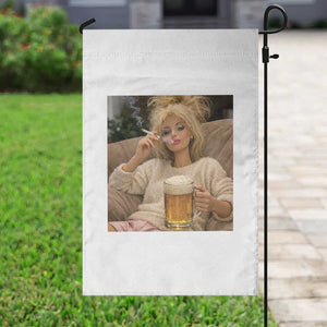 Funny Smoking And Drinking Doll Meme Garden Flag Weekend Relaxation TS12 Print Your Wear