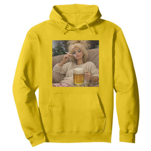 Funny Smoking And Drinking Doll Meme Hoodie Weekend Relaxation TS12 Daisy Print Your Wear