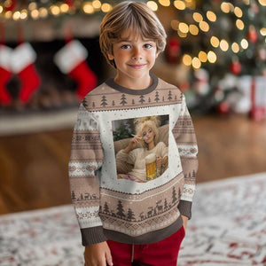 Funny Smoking And Drinking Doll Meme Ugly Christmas Sweater Weekend Relaxation TS12 Mocha Mousse Print Your Wear