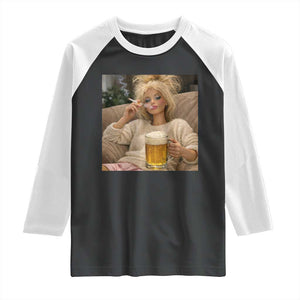 Funny Smoking And Drinking Doll Meme Raglan Shirt Weekend Relaxation TS12 Black White Print Your Wear